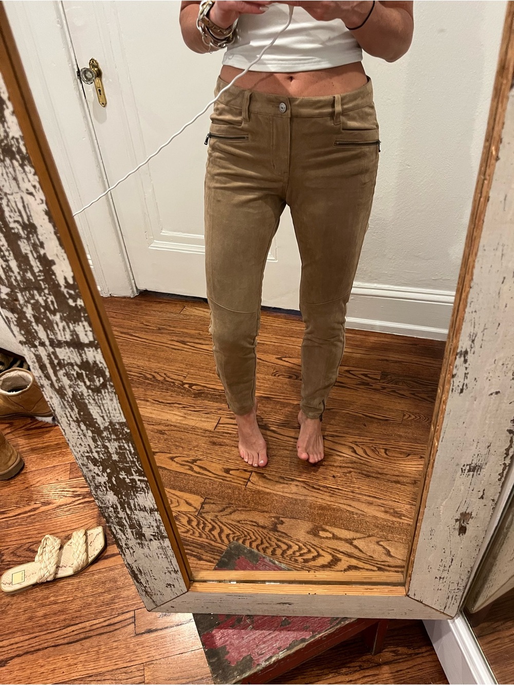 H&M Skinny Suede-Look Tan Pants